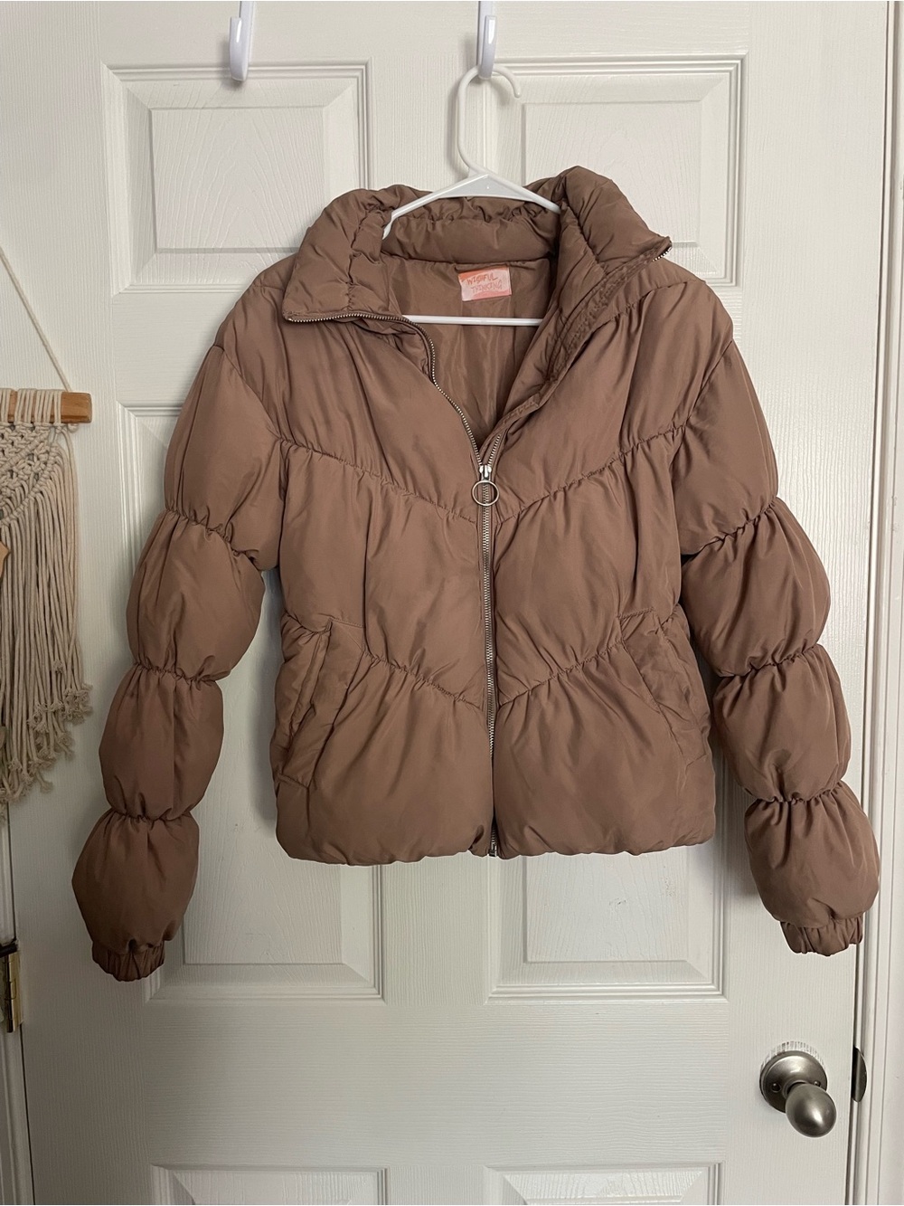 Wishful Thinking Women’s size Small Brown Bubble Puffer Jacket - Ring Zip